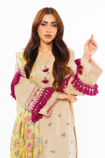 Alkaram Studio SS-5-1-24 Beige Spring Summer Collection Online Shopping